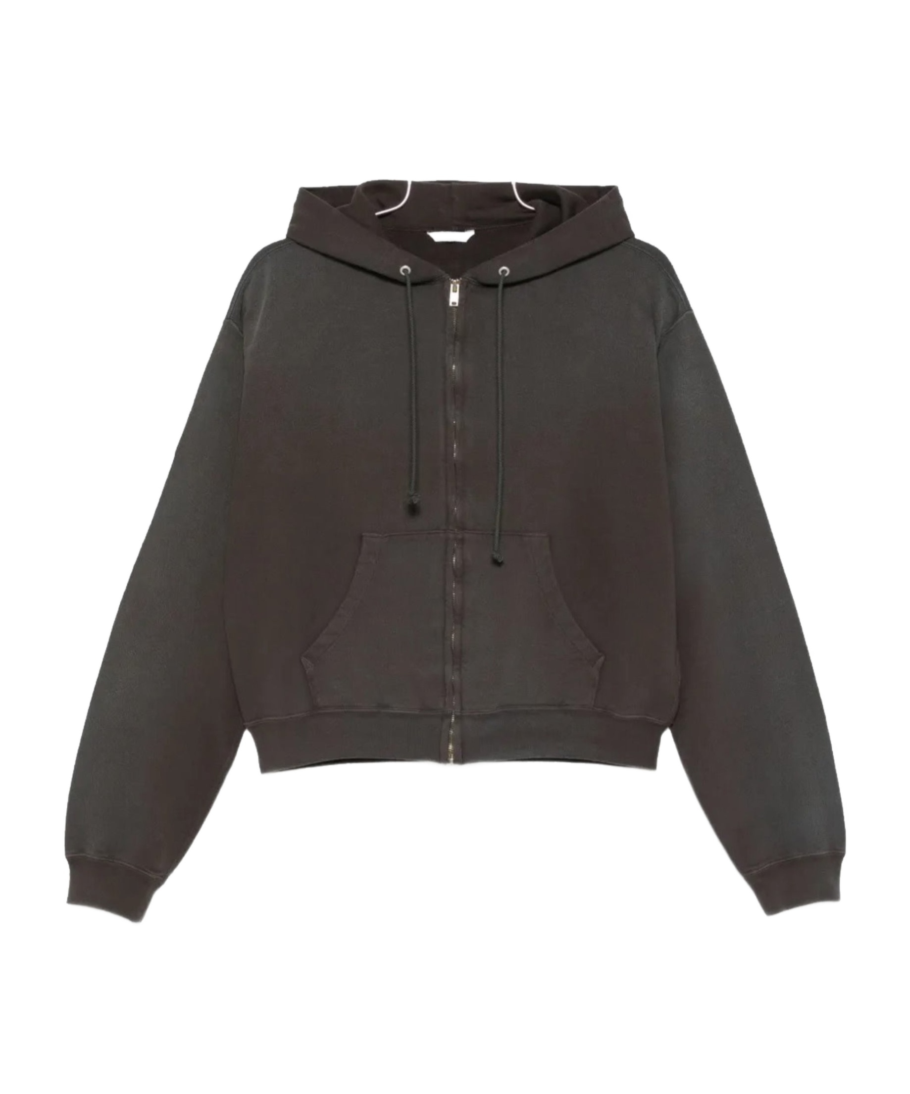 Auralee Zip-up Cotton Hoodie In Black