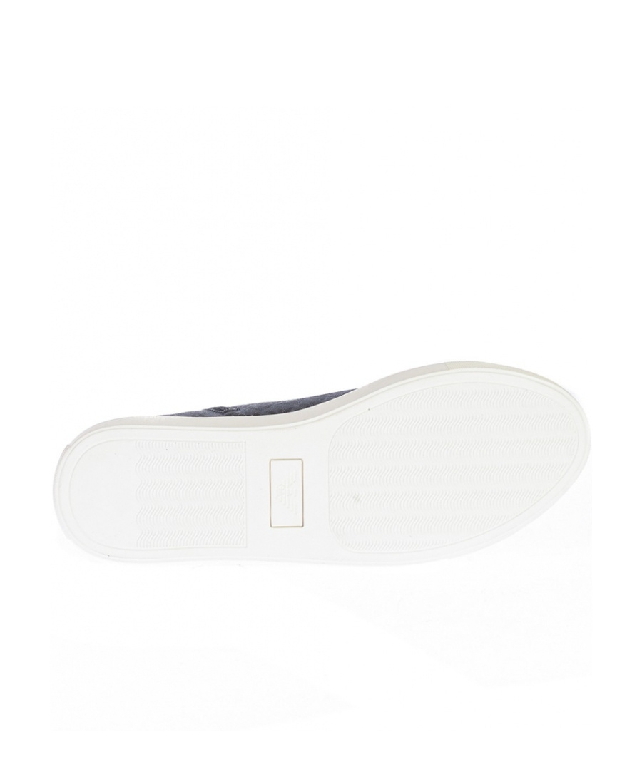 Emporio Armani High-upper Shoes With Round Head And Flat Soles In Black