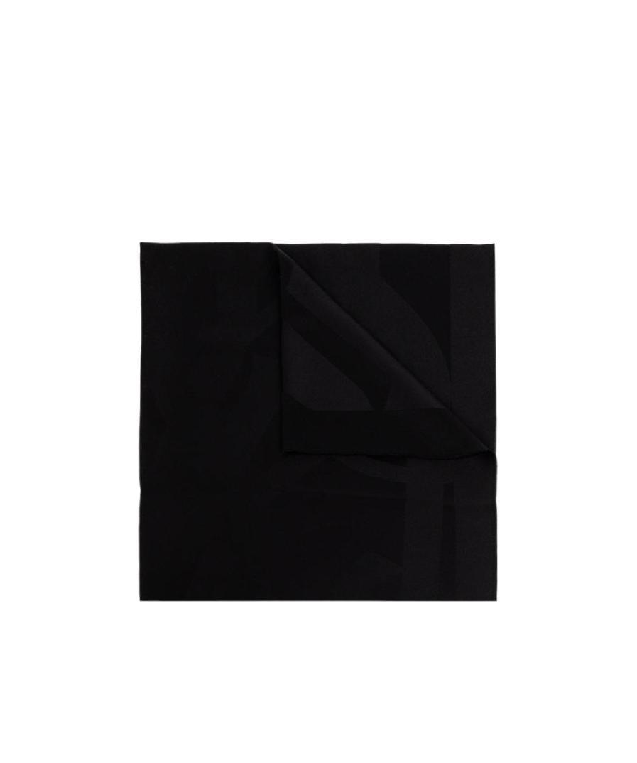 Saint Laurent Ysl Monogram-pattern Scarf In Black