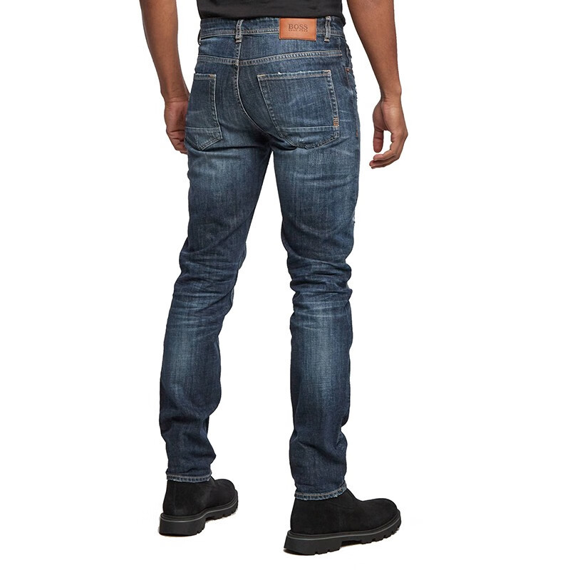 Hugo Boss Imitation Old Hole Denim Trousers In Blue