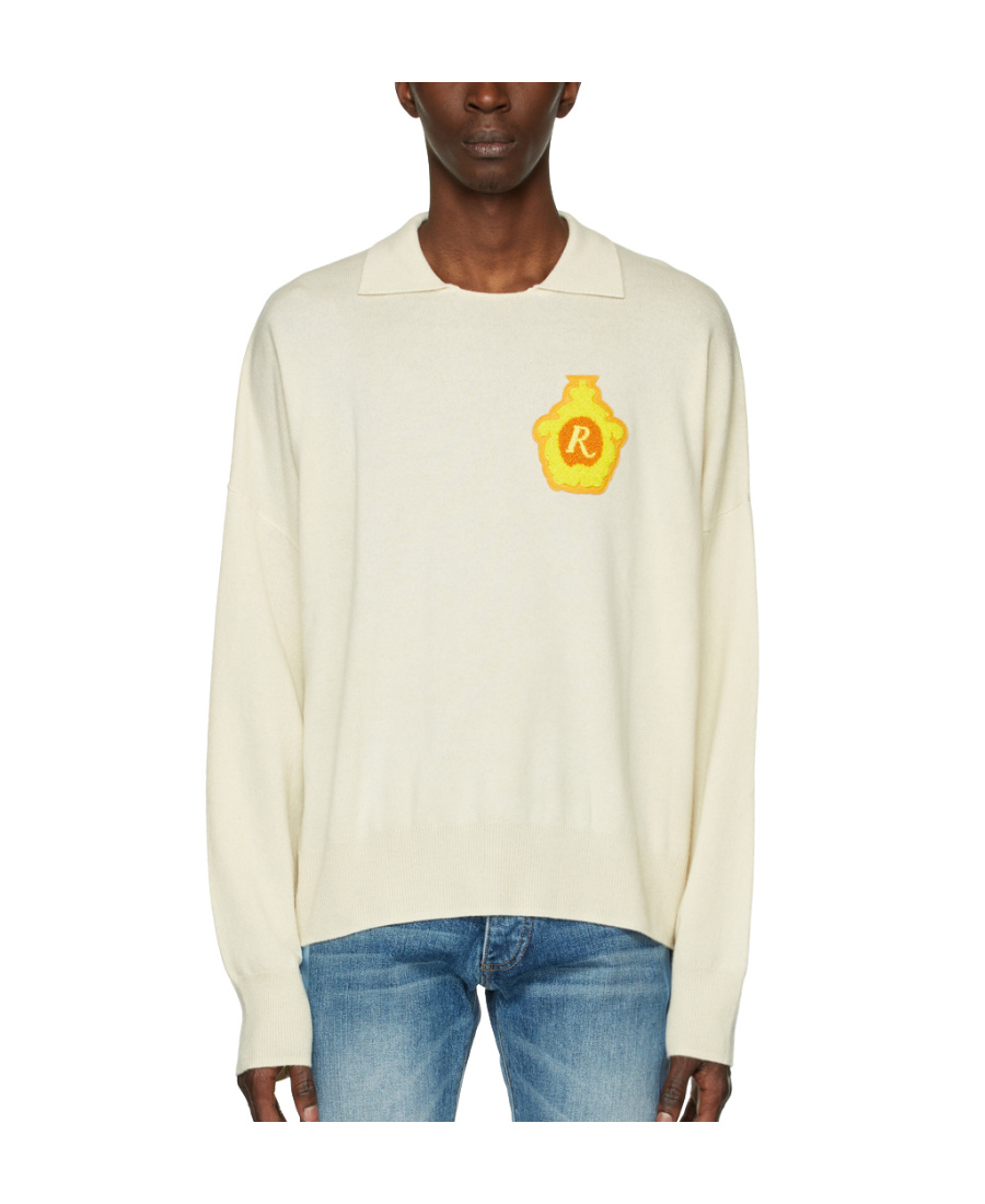 Rhude Off-white Classic Polo In White