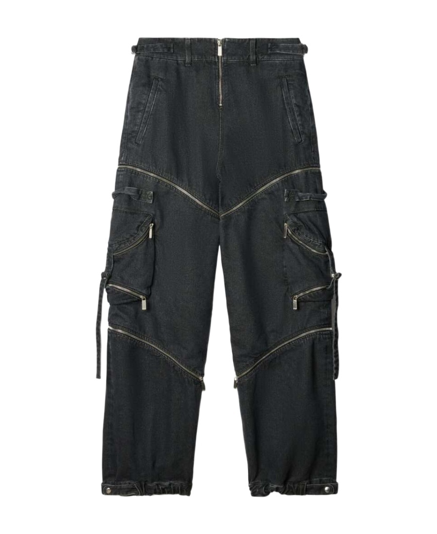 Off-white Zip Denim Cargo Pants In Black