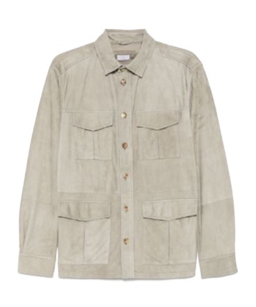 Brunello Cucinelli Waterproof Beige Techno Cotton Jacket In Nude