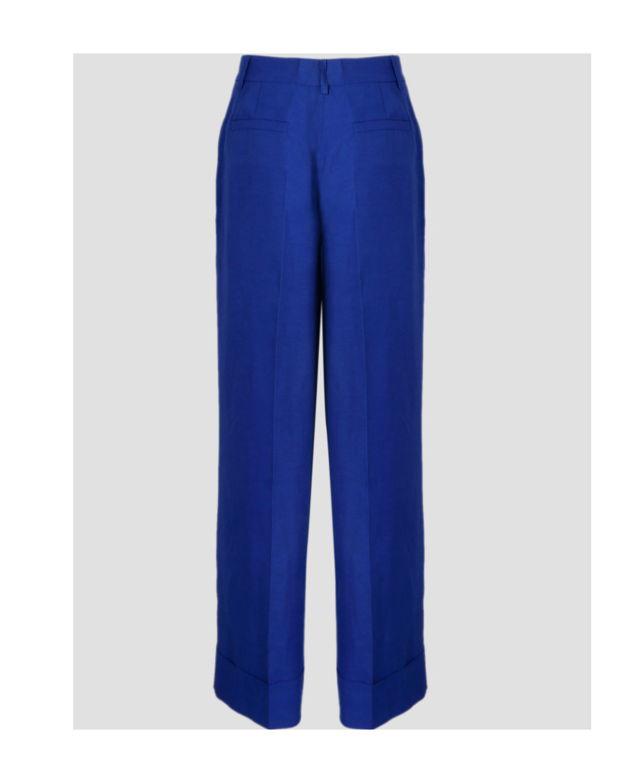 Shop P.a.r.o.s.h Pressed-crease Straight-leg Trousers In Blue