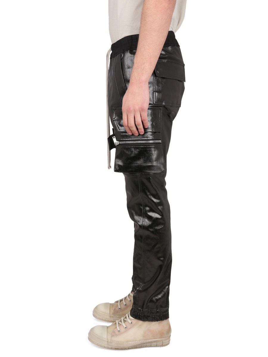 Rick Owens Elasticated Cargo Pants In Black