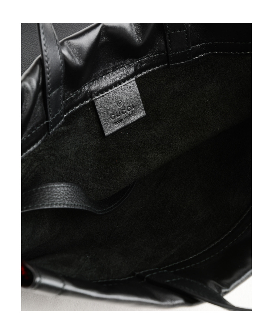 Gucci Logo Drawstring Backpack In Black