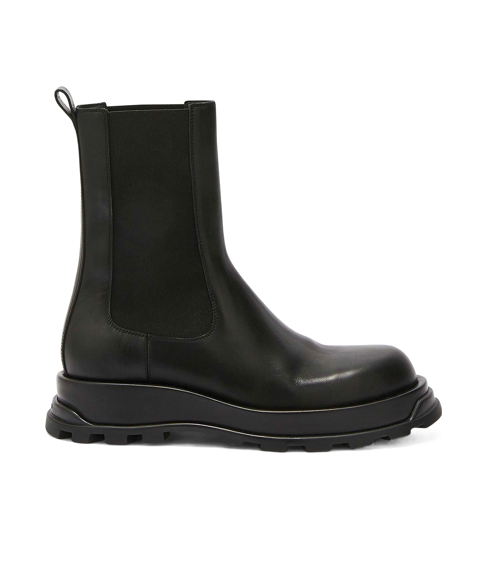 Jil Sander Leather Ankle Boots In Black