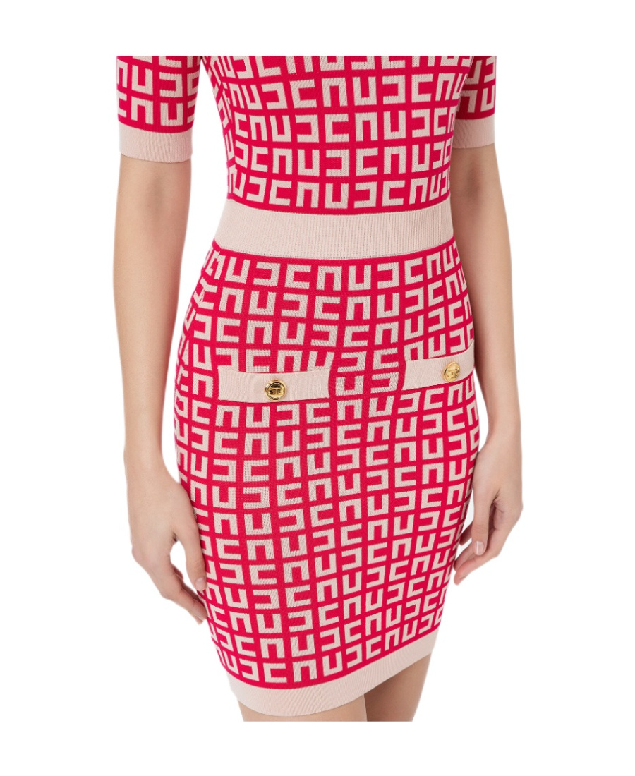 Elisabetta Franchi Maze Pattern Mini Dress In Pink