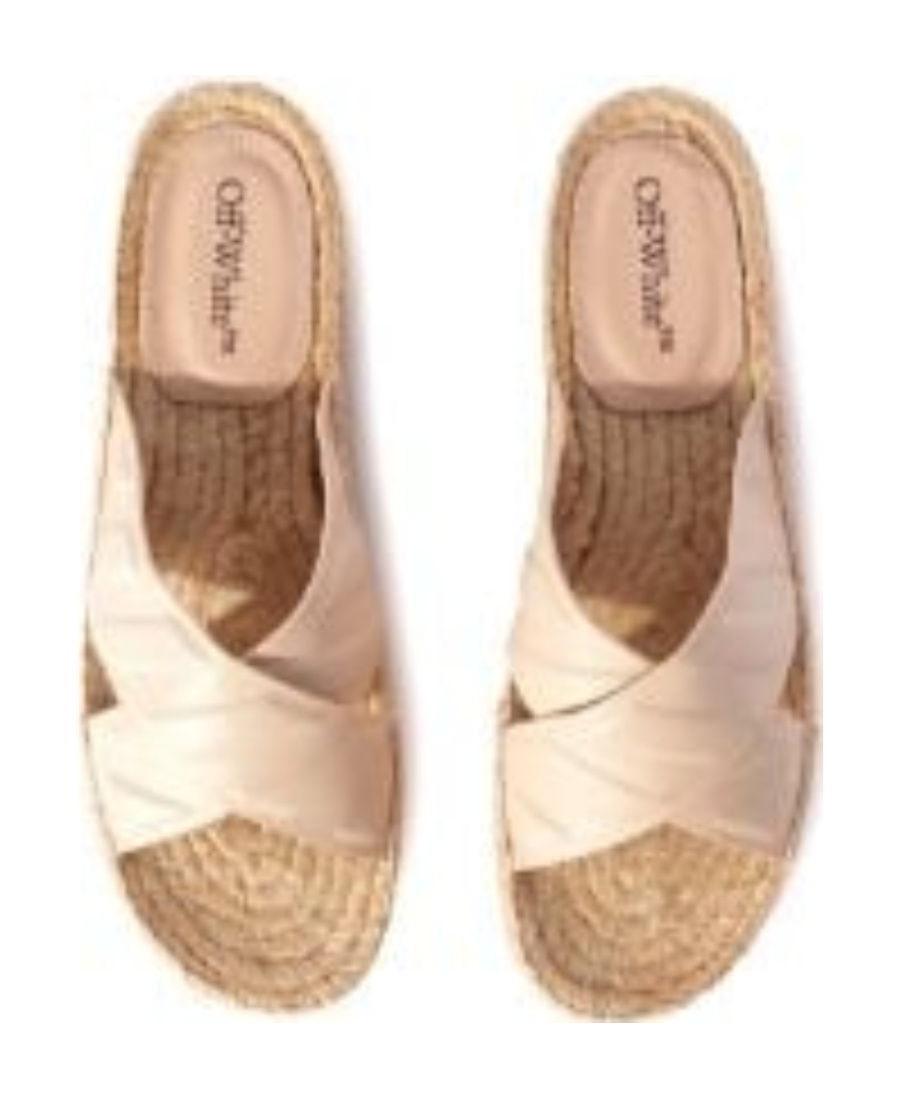 Off-white Diag Lea Criss-cross Espadrilles In Nude