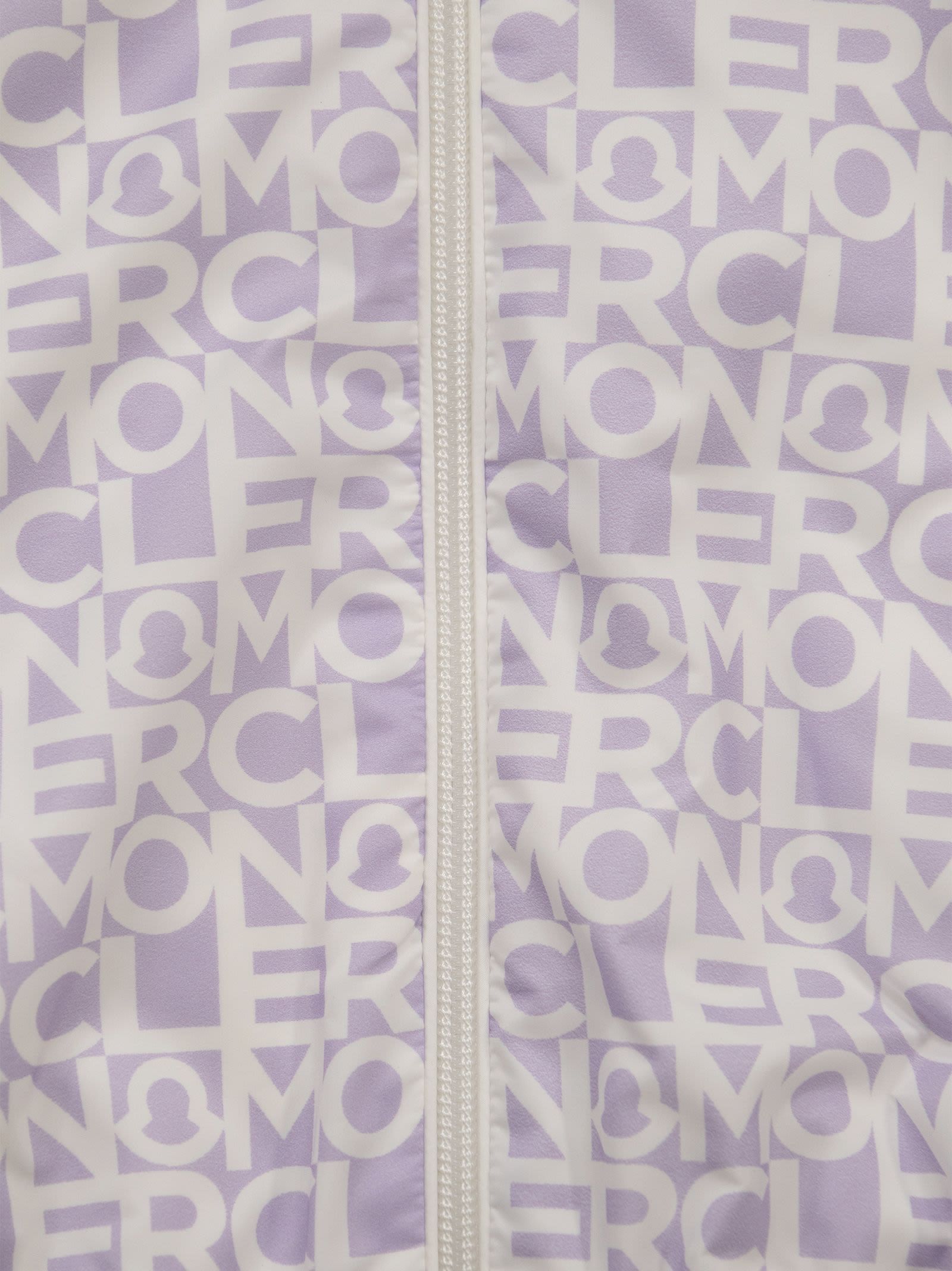 Moncler Hooded Logo-print Jacket In White