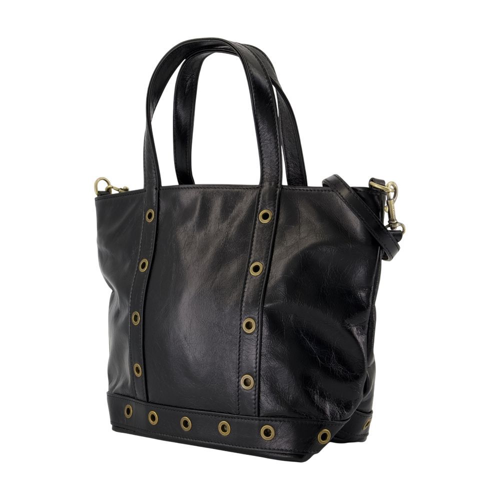 Vanessa Bruno Small Eyelet-detail Tote Bag In Black