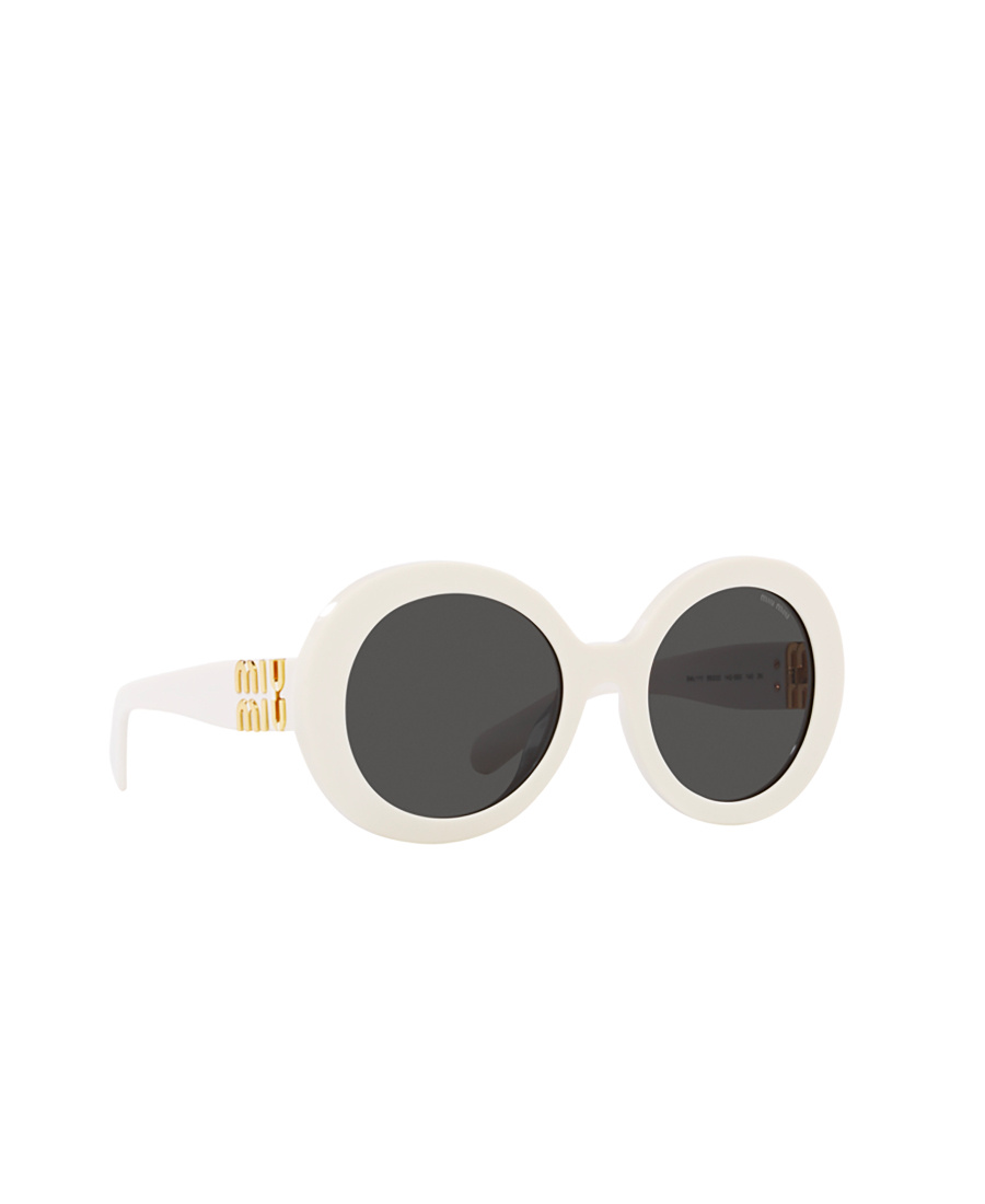 Miu Miu Eyewear Round-frame Sunglasses In White