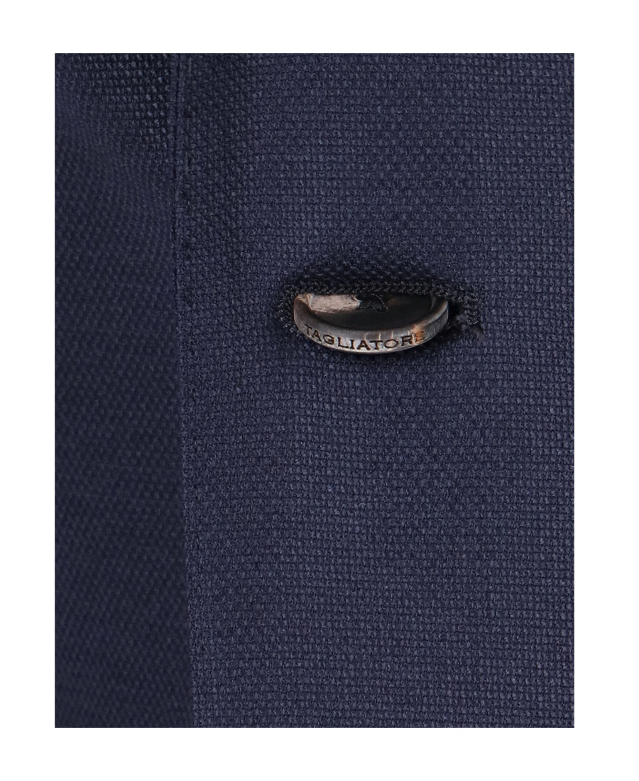 Tagliatore Montecarlo Blue Single-breasted Jacket With Notched Revers In Silk Man In Black