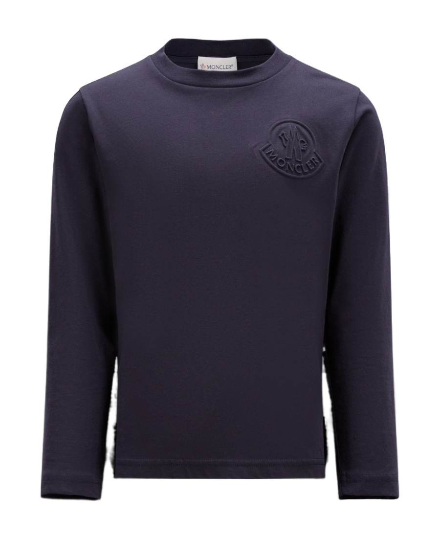 Moncler Logo-patch Cotton T-shirt In Blue