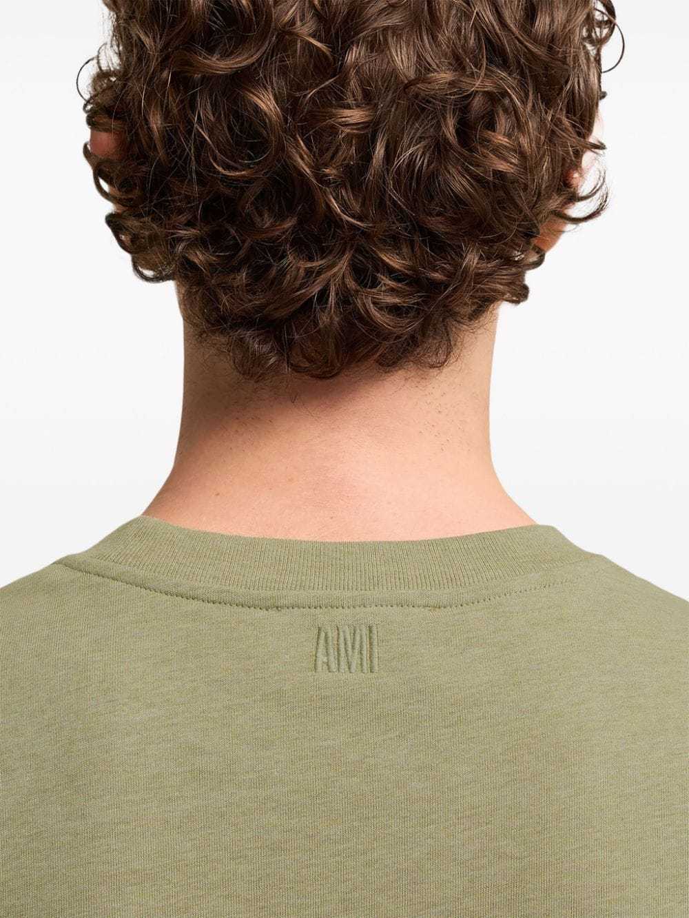 Ami Alexandre Mattiussi T-shirt With Round Neck And Long Sleeves In Nude