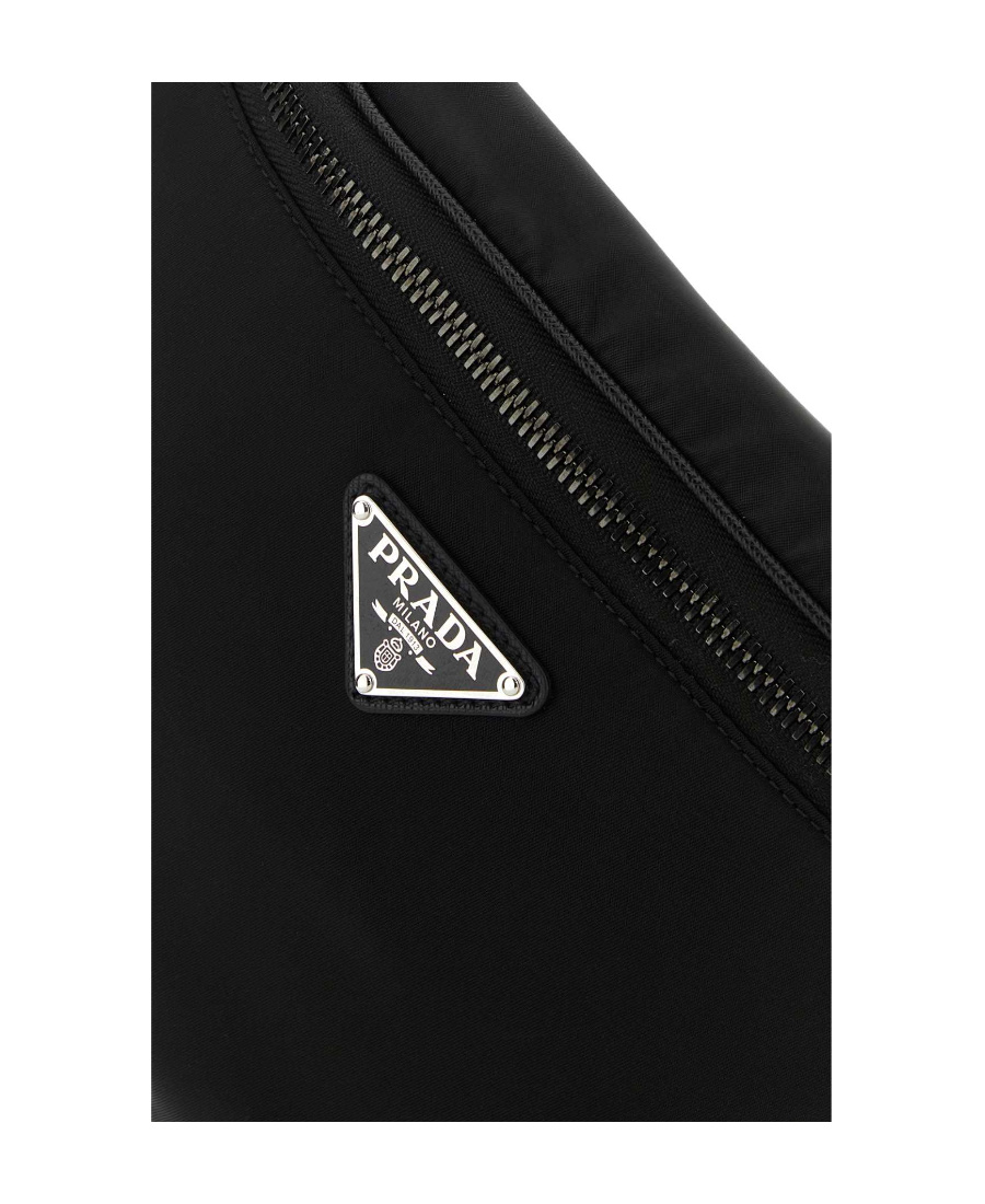 Prada Black Fabric Belt Bag In Black