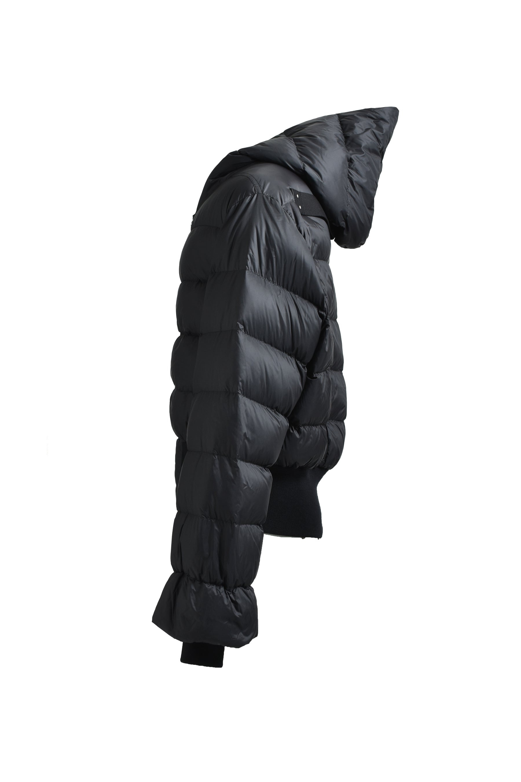 Rick Owens Long-sleeved Down Jacket In Black