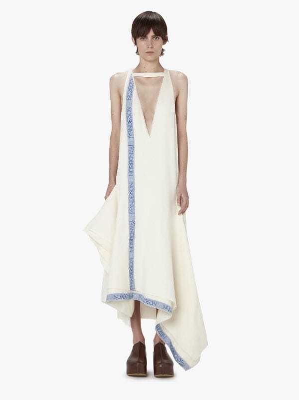 Jw Anderson V- Neck Panelled Dress In White