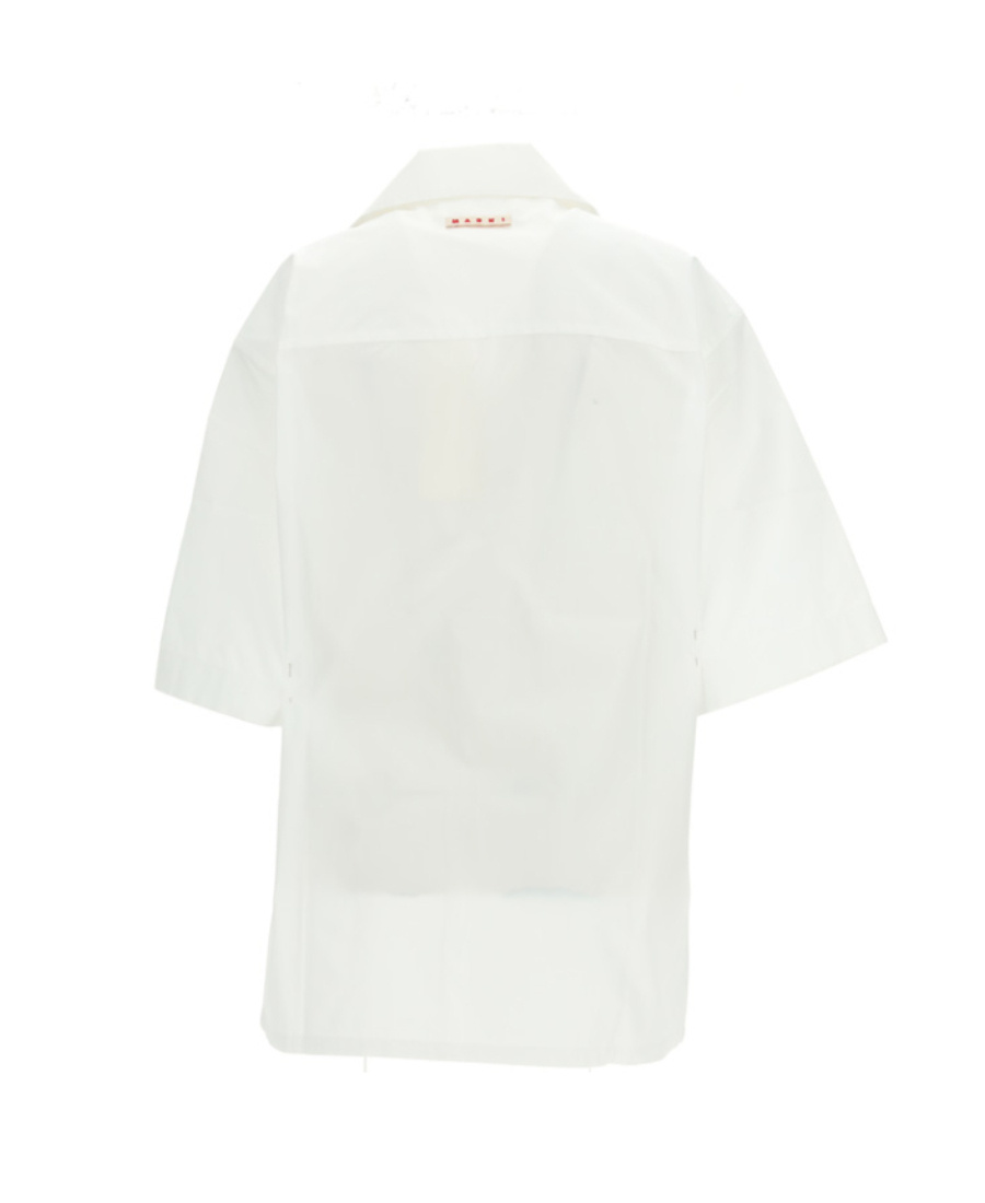 Shop Marni Text-print Cotton Shirt In White