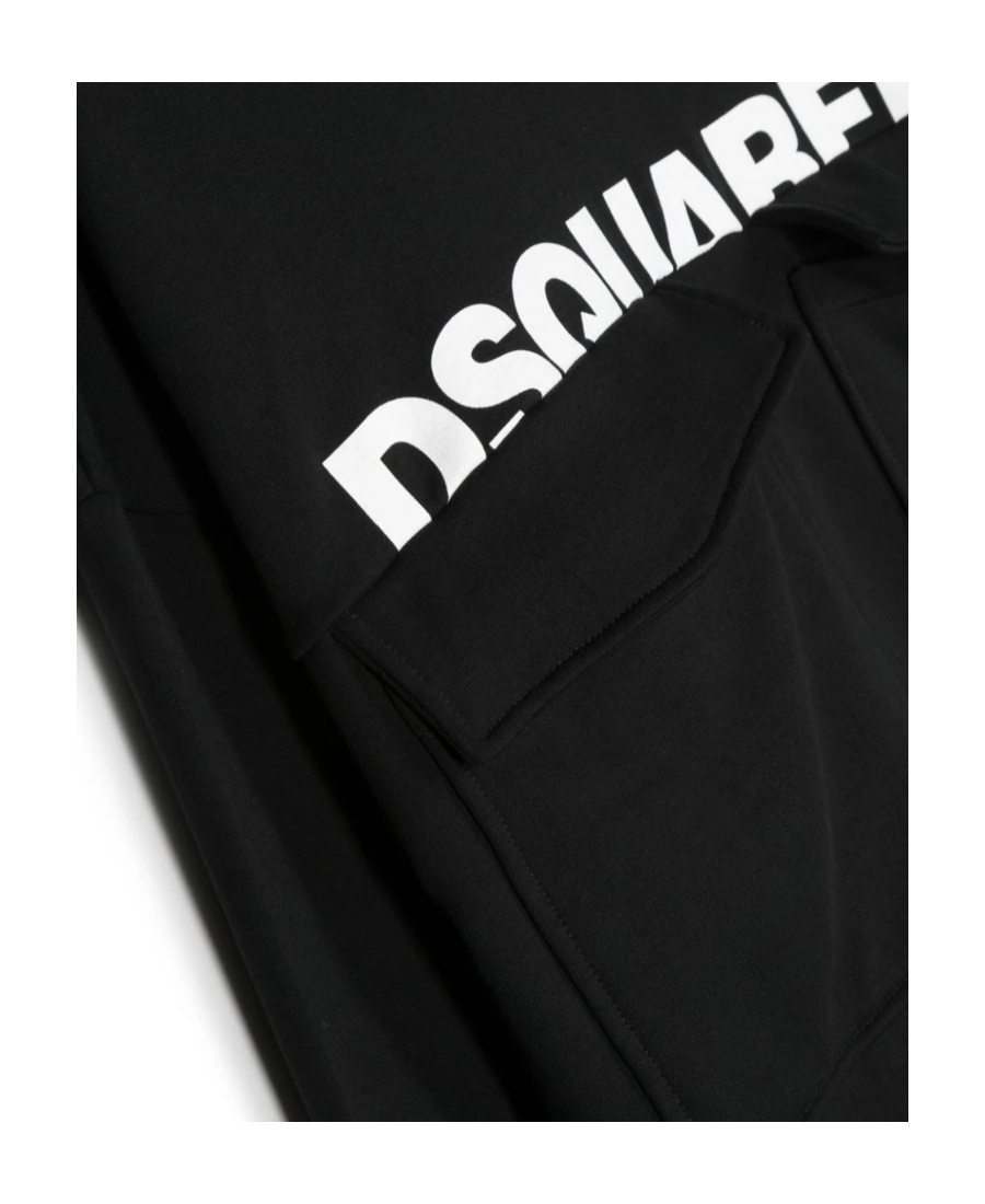 Dsquared2 Logo-print Cotton Hoodie In Black