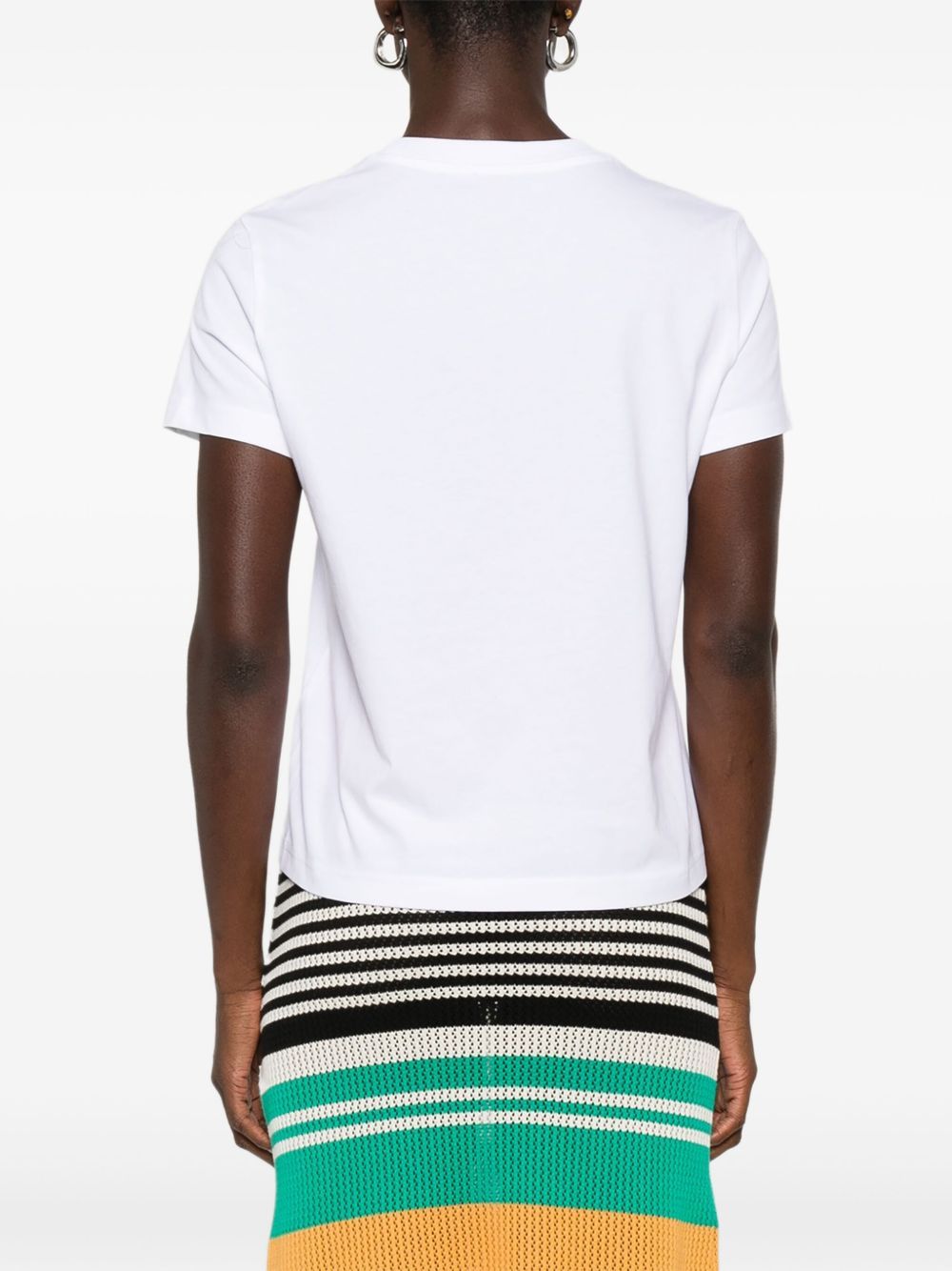 Casablanca Graphic Print Crew Neck Short Sleeve Top In White