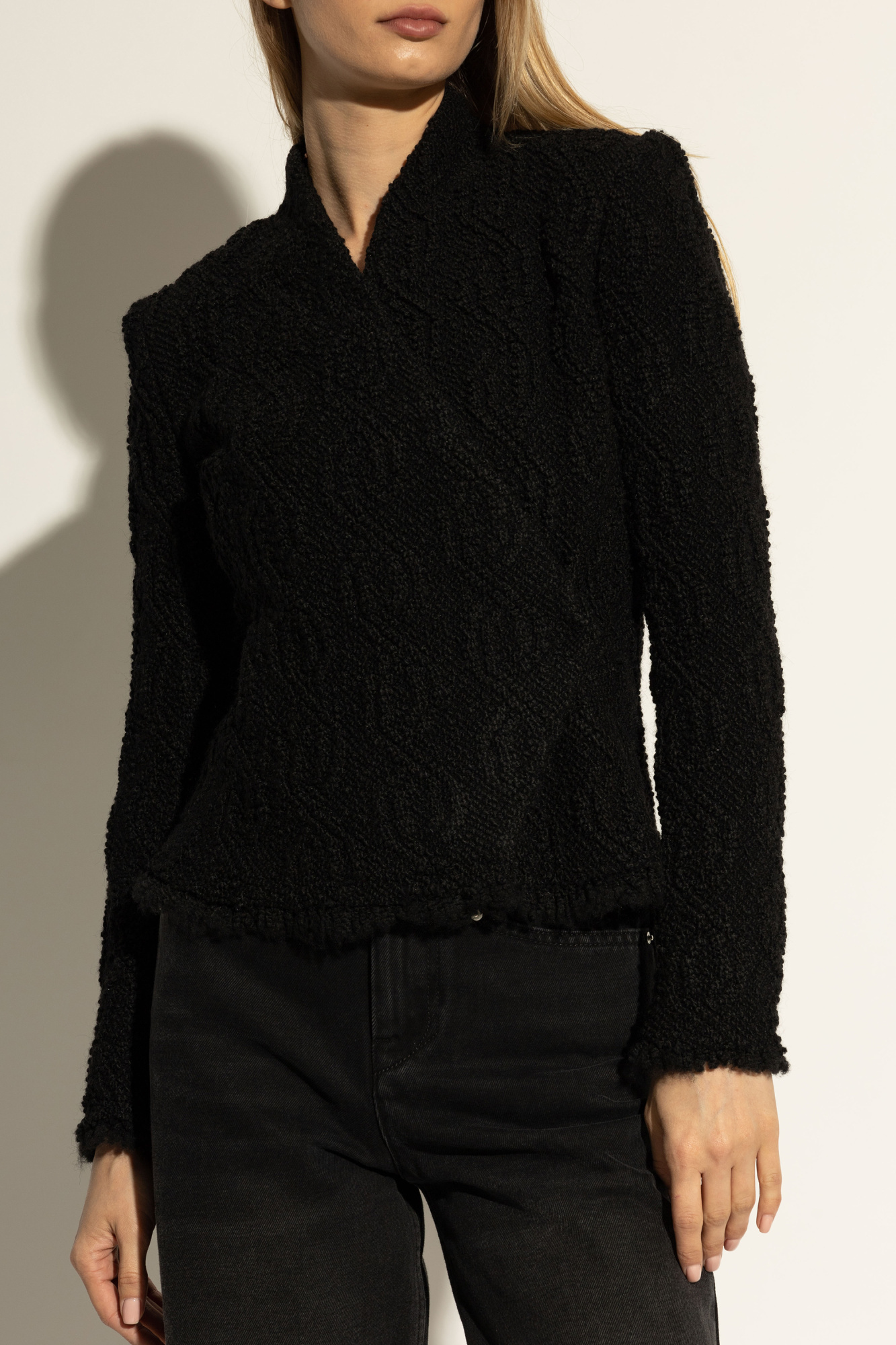 Isabel Marant Loyana Embossed Double-breasted Jacket In Black