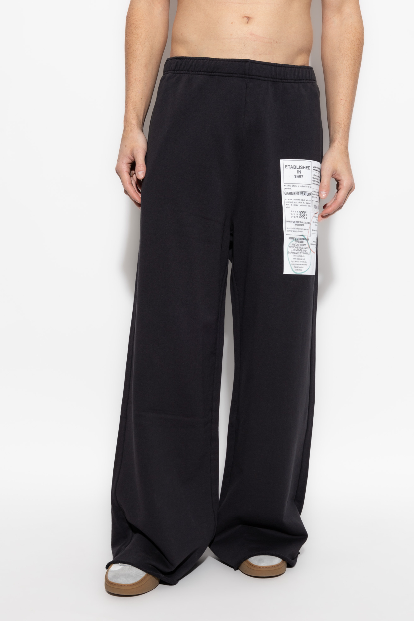 Mm6 Maison Margiela Numbers-motif Track Pants In Black
