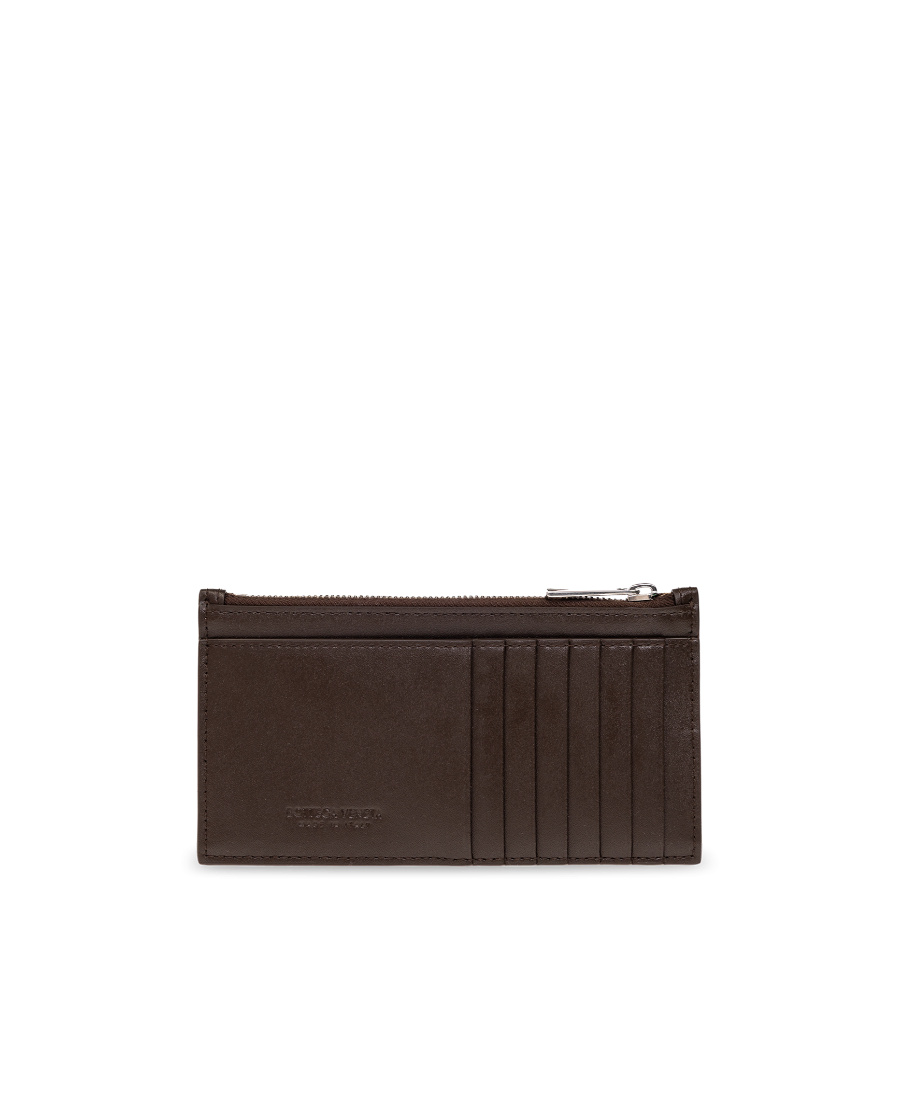 Bottega Veneta Intrecciato Zipped Card Holder In Black