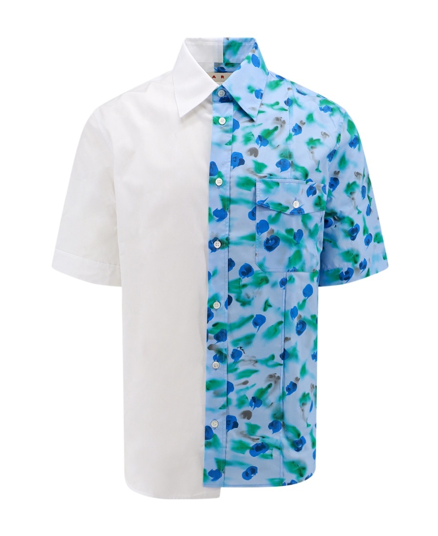 Marni Floral Cotton Bowling Shirt In White