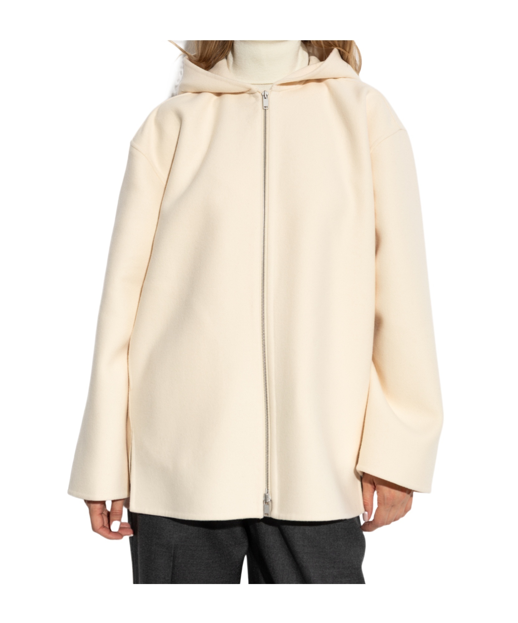 Jil Sander Hooded Jacket In Neutral