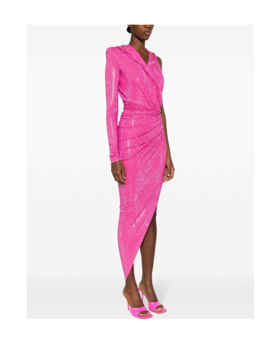 Alexandre Vauthier Rhinestone-embellished Hooded Dress In Pink
