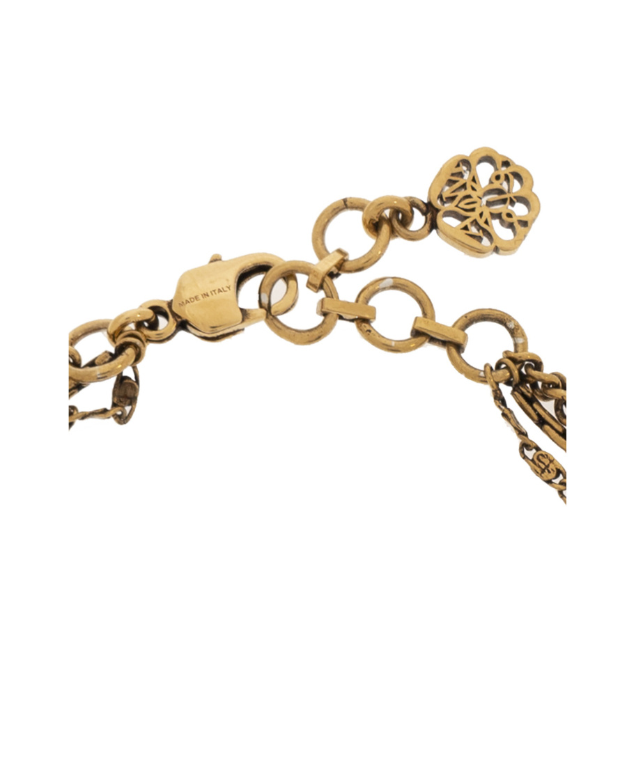Alexander Mcqueen Skull-detail Chain-link Bracelet In Yellow