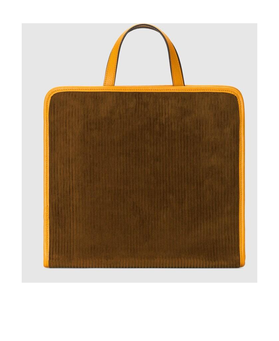 Gucci Mushroom Patch Corduroy Tote Bag In Brown
