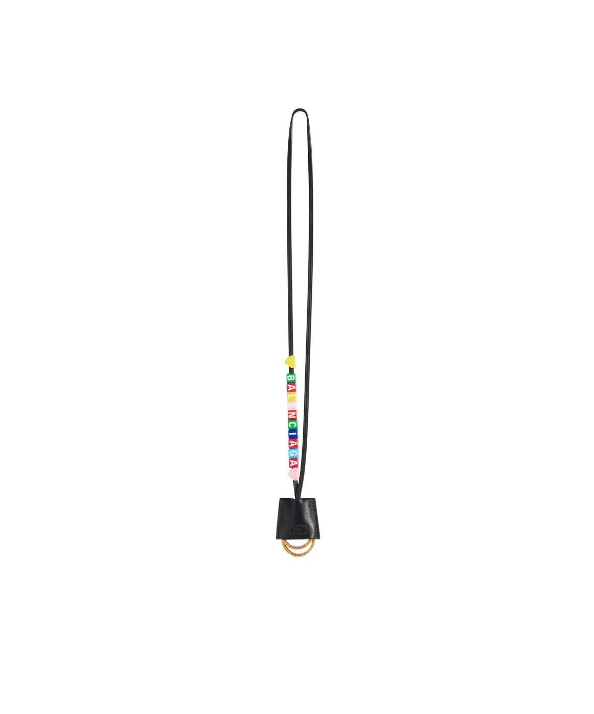 Balenciaga Multicolored Beaded Keychain In Black