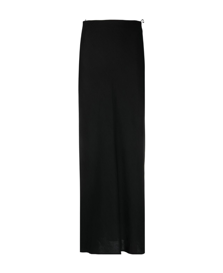 Brunello Cucinelli Silk Blend Long Skirt In Black