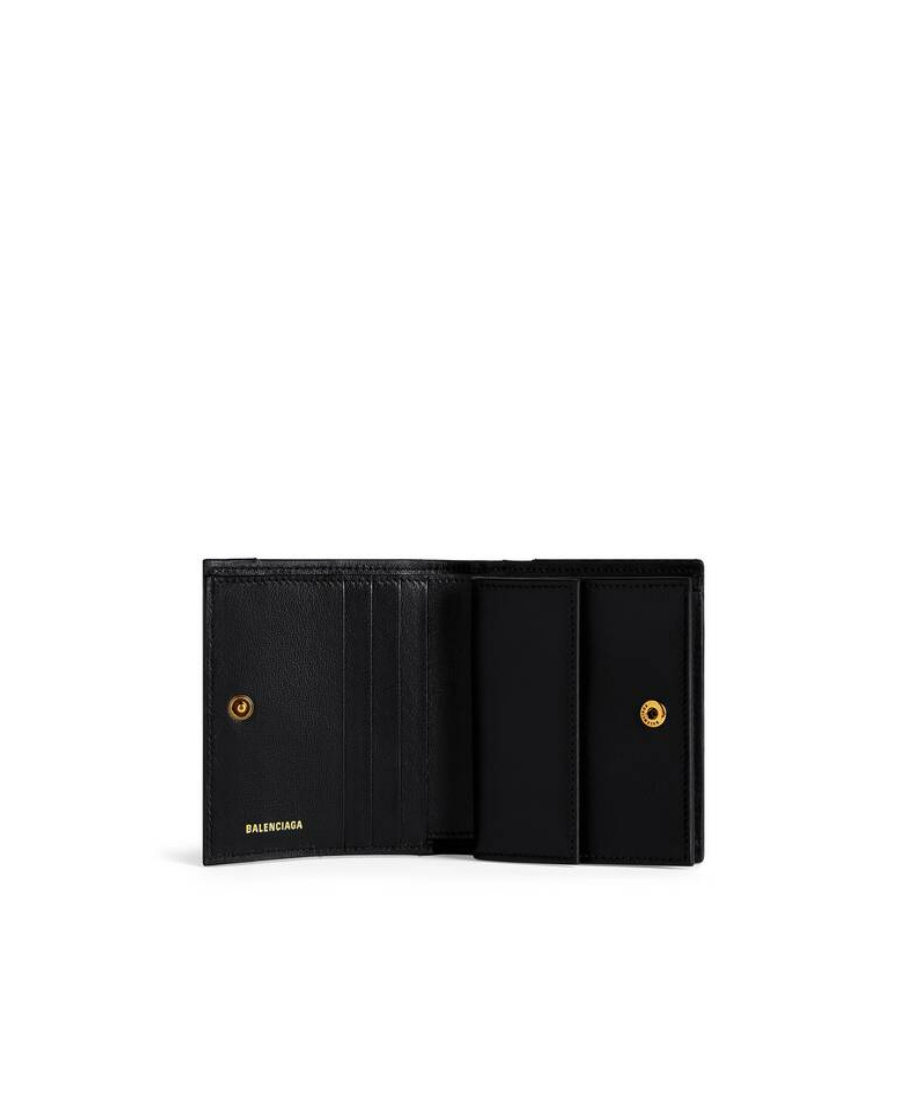 Balenciaga Crush Logo-plaque Card Holder In Black
