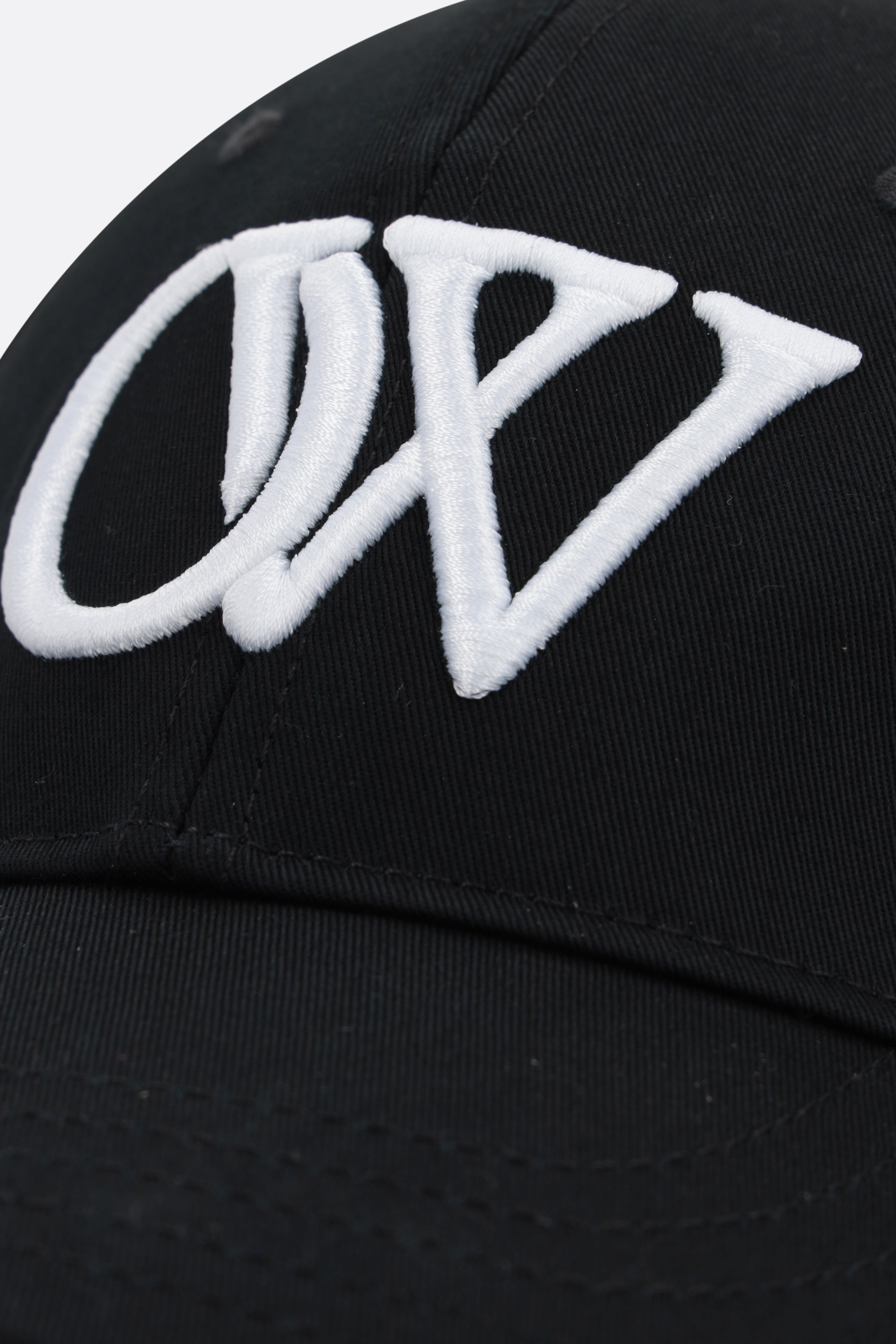 Off-white Ow-embroidered Cap In Black