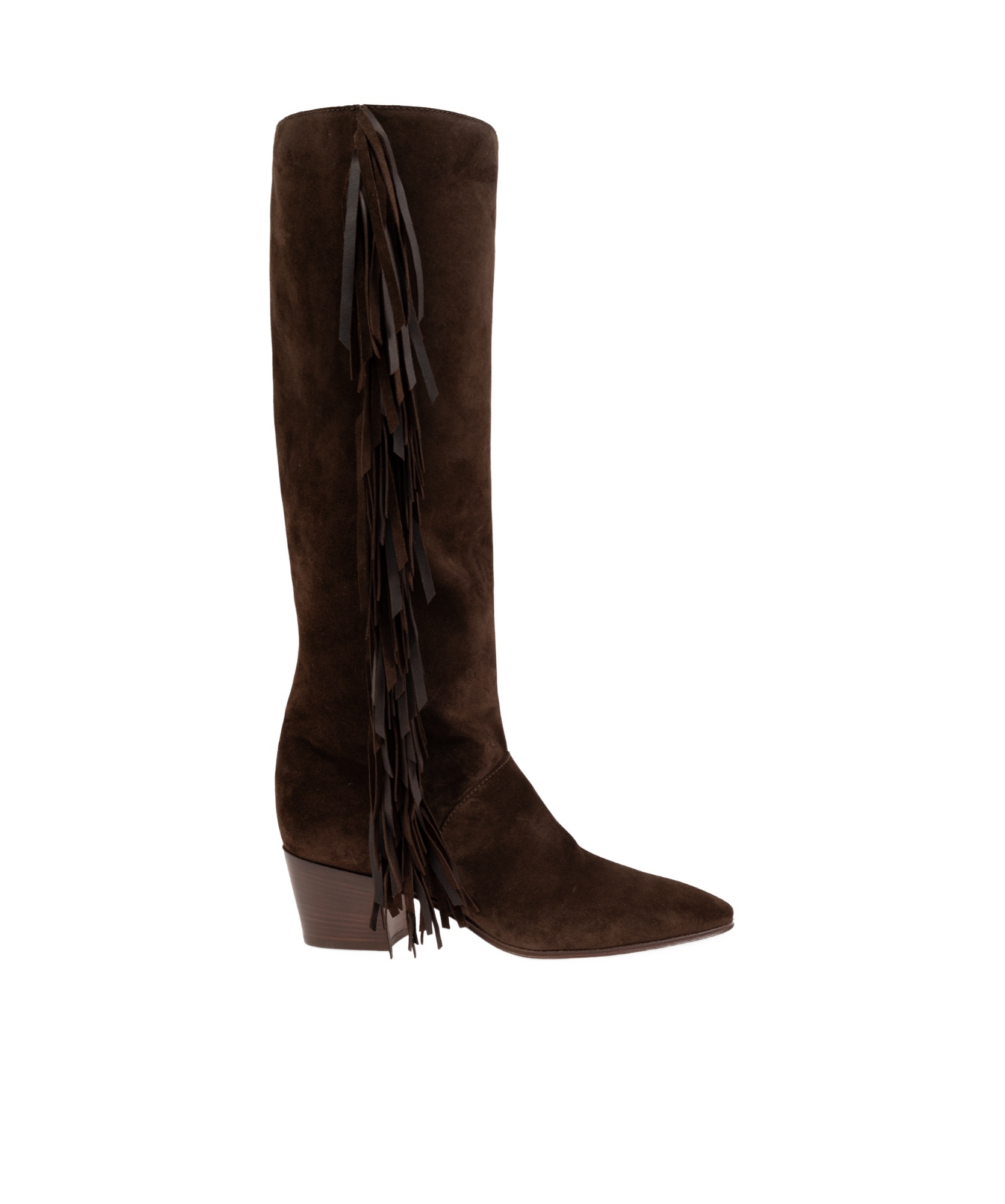 Casadei Fringed Suede Boots In Black