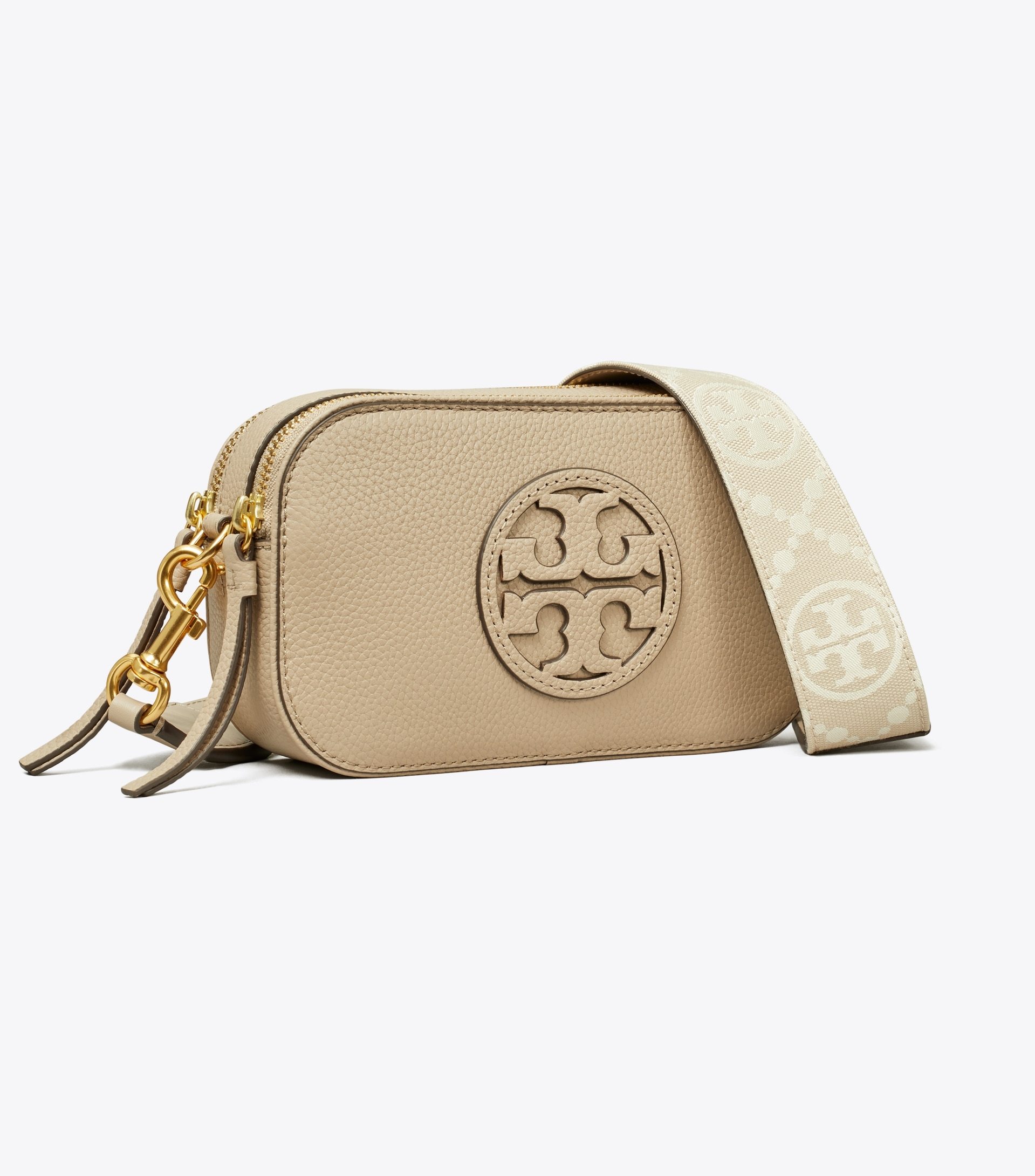 Shop Tory Burch Mini Miller Crossbody Bag In Nude