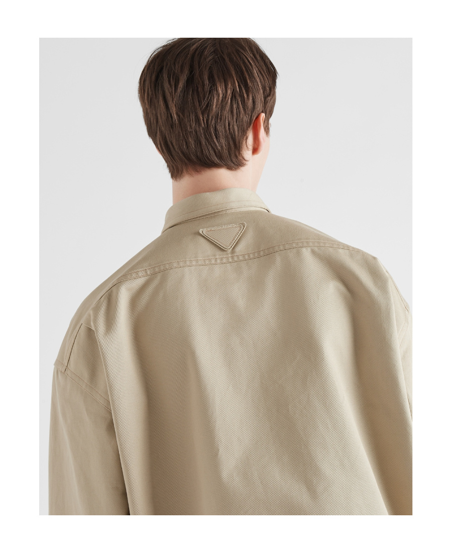 Prada Twill-weave Overshirt In Brown