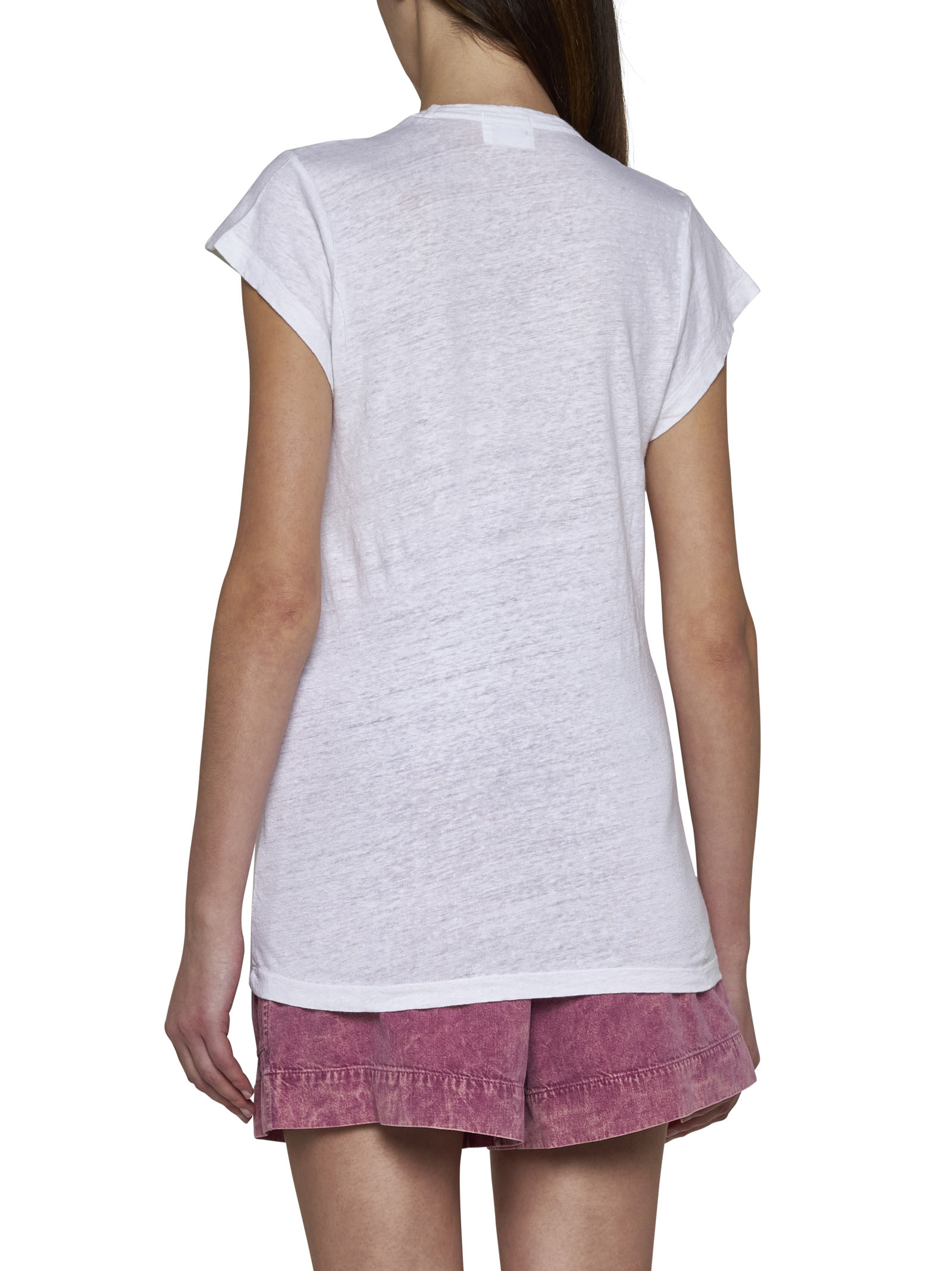 Isabel Marant Étoile Zankou Linen T-shirt In White