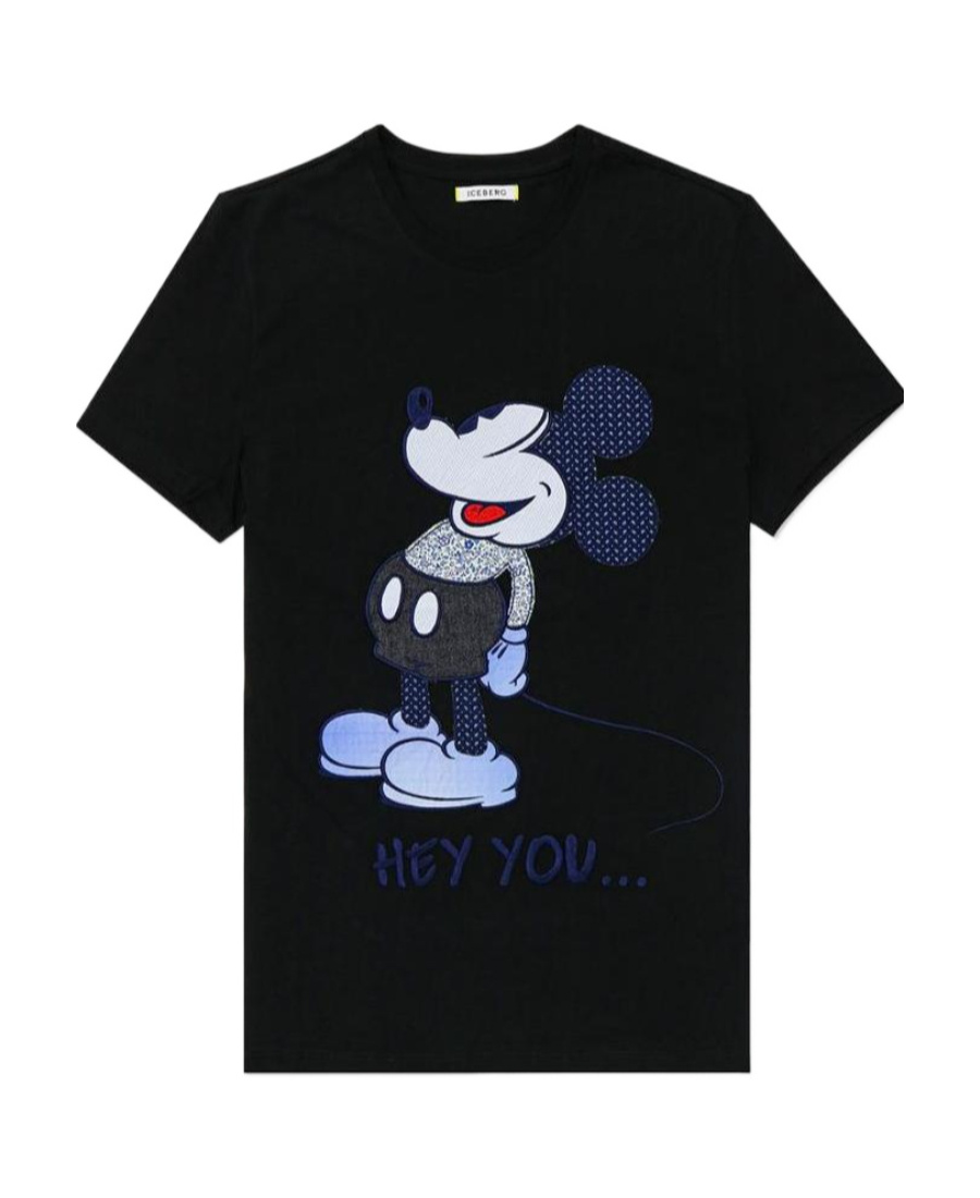 Iceberg T-shirt With Round Neck And Short Sleeves In Black