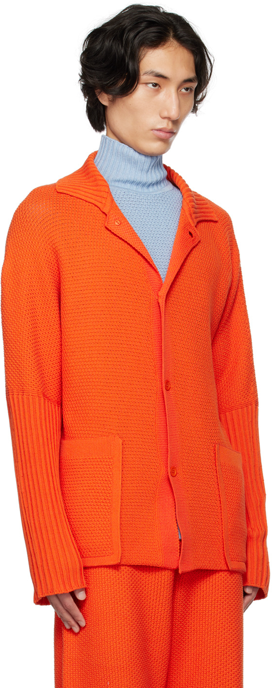 Issey Miyake Orange Rustic Shirt In Orange