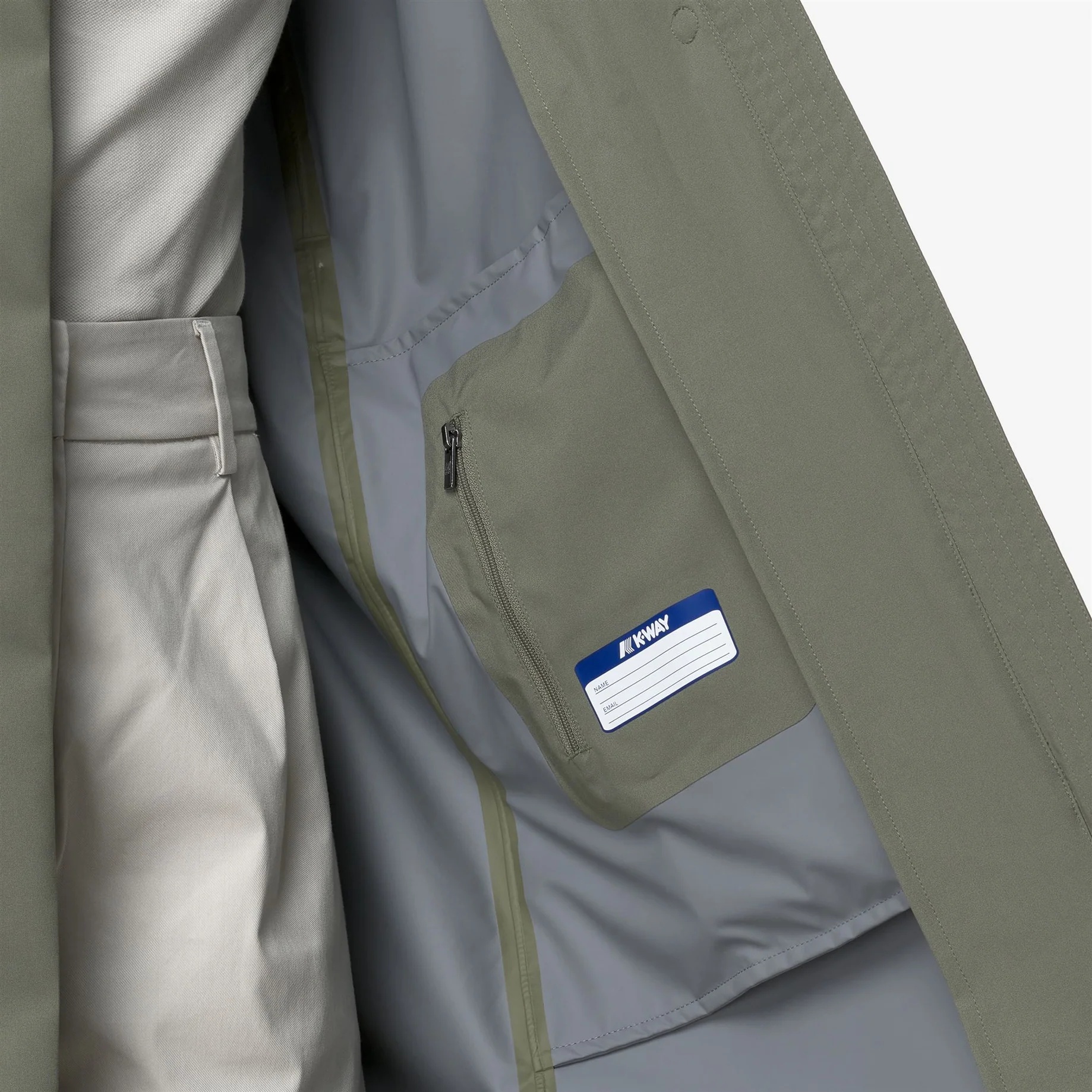 K-way Stretch Barbra Raincoat In Green