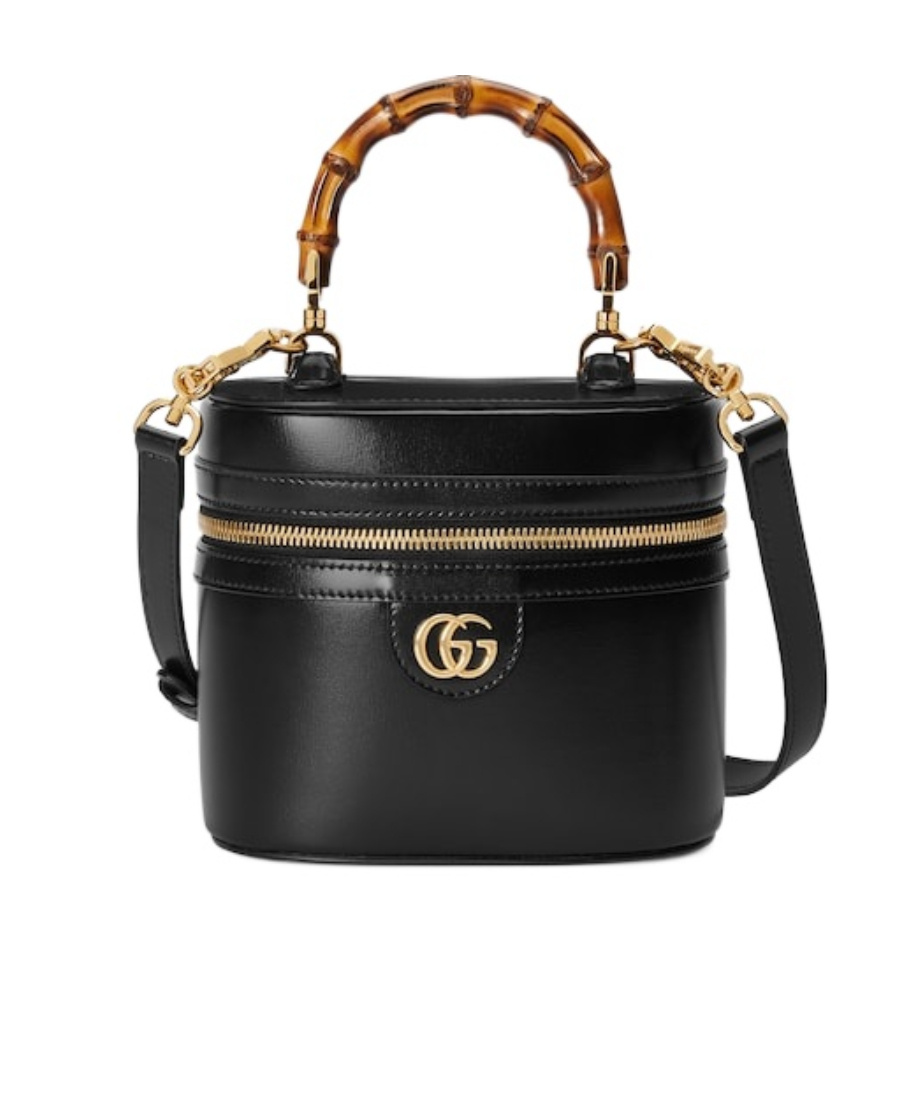Gucci Black Mini Bamboo Shoulder Bag In Black