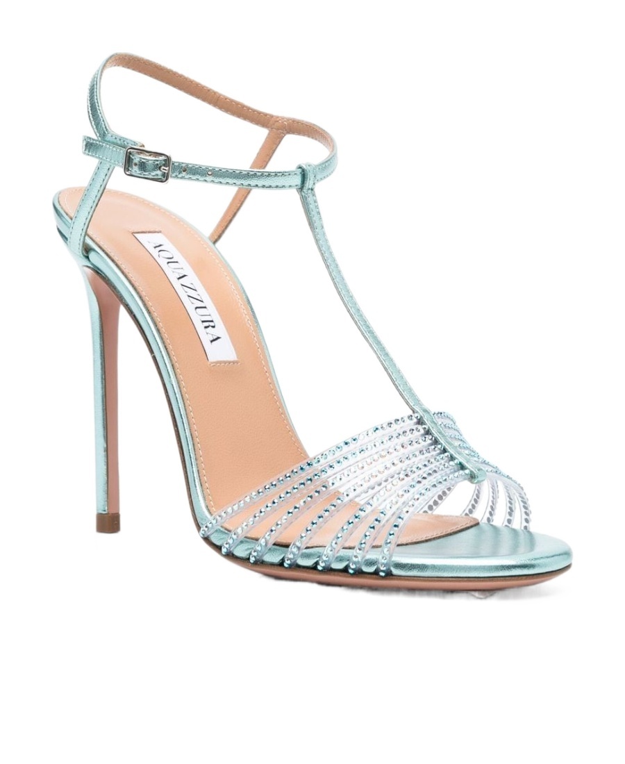 Aquazzura Amore Mio 105 Crystal-embellished Sandals In Multicolor