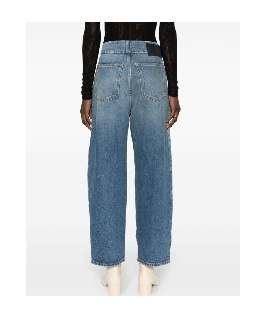 Mm6 Maison Margiela Sky Blue Straight-fit Denim Cotton Jeans In Blue