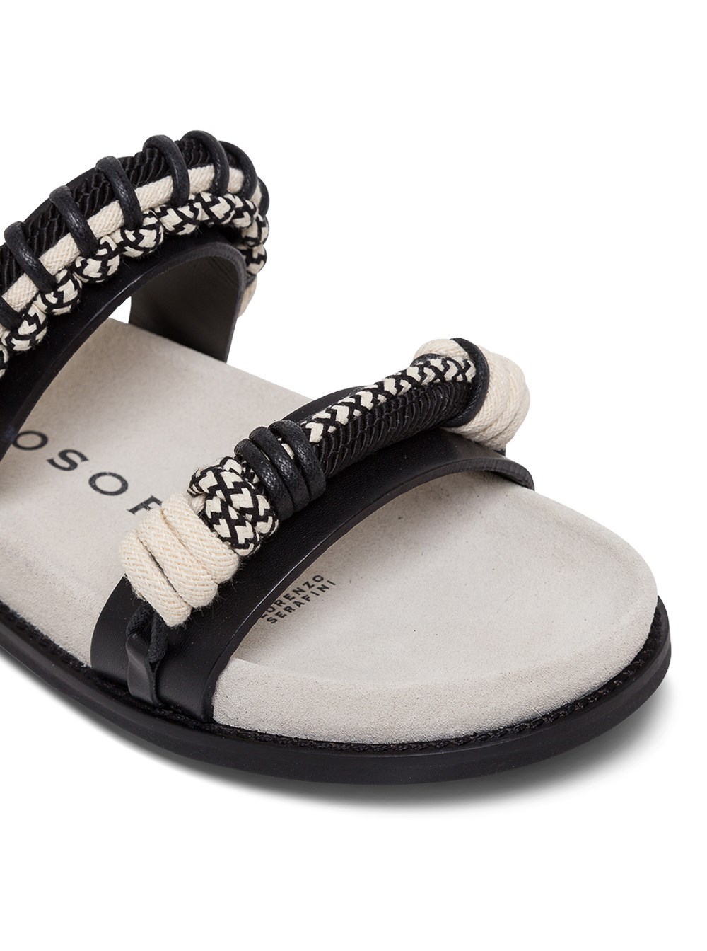 Shop Philosophy Di Lorenzo Serafini Embellished Rope Slides In White