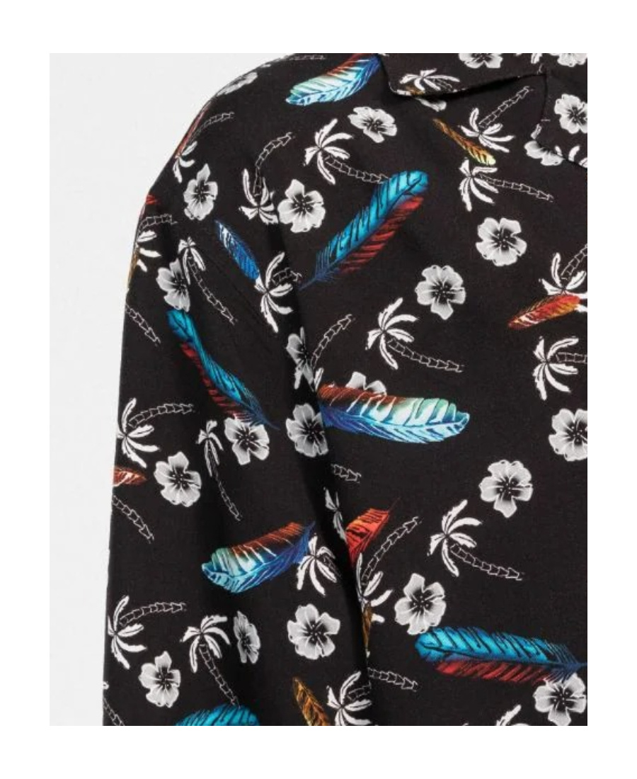 Marcelo Burlon County Of Milan Marcelo Burlon Hawaii Shirt In Black