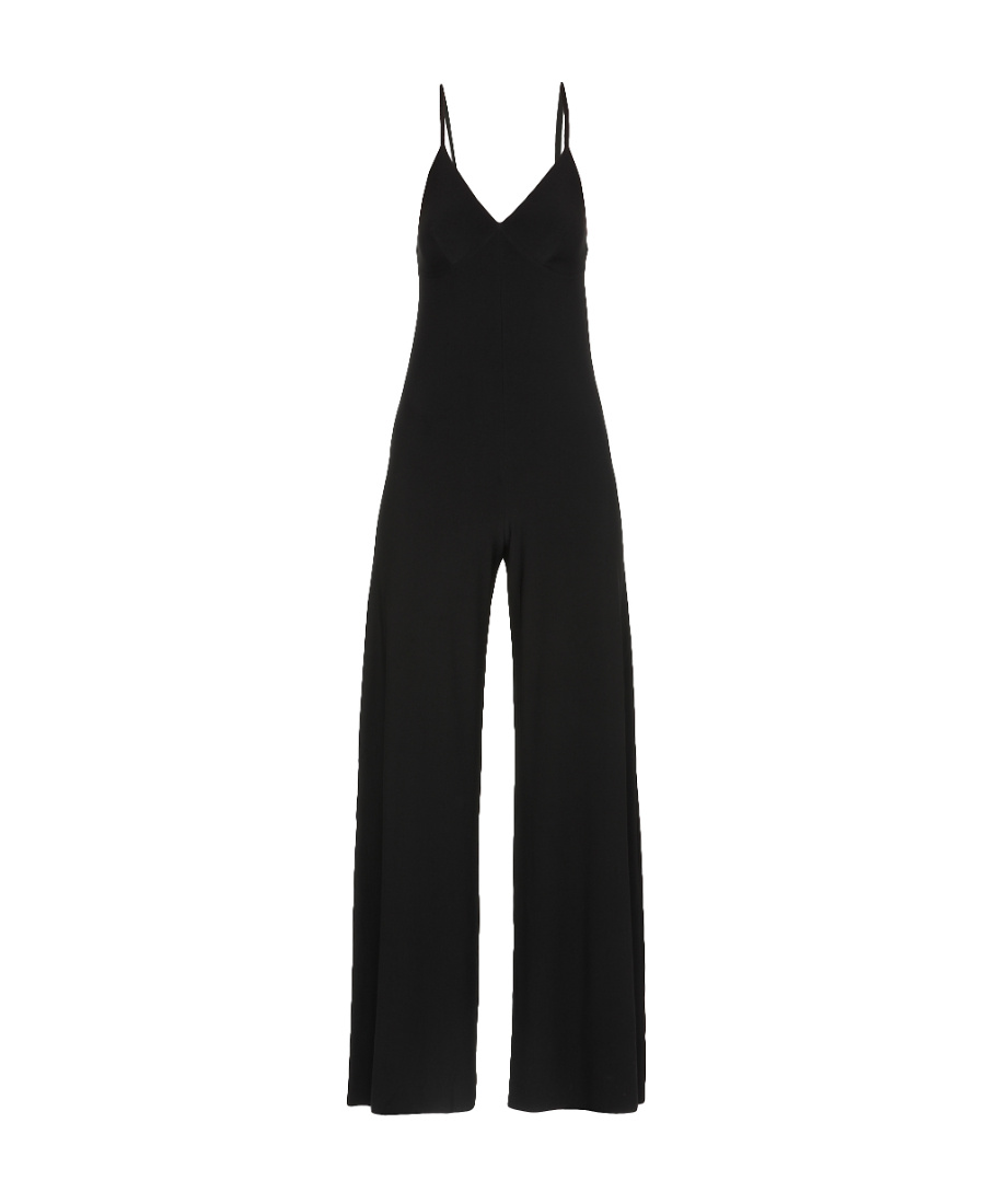 Shop Norma Kamali Plunging V-neck Jumpsuit In Black